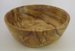Woodturned salad or fruit bowl made from birch burl; 6"x5" with food-safe Tung oil finish Woodturned salad or fruit bowl made from birch burl; 6"x5" with food-safe Tung oil finish