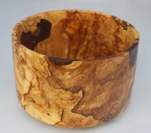 Woodturned salad or fruit bowl made from Maple Burl: 8"x5" with food-safe Tung oil finish Woodturned salad or fruit bowl made from Maple Burl: 8"x5" with food-safe Tung oil finish