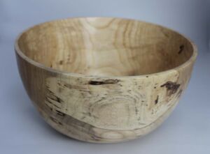 Woodturned salad or fruit bowl made from birch burl wood; 11"x5.5" with food-safe Tung oil finish Woodturned salad or fruit bowl made from birch burl wood; 11"x5.5" with food-safe Tung oil finish