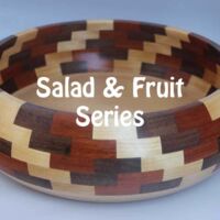 Exquisite salad & fruit bowls Woodturned salad or fruit bowl made from walnut, maple & brazilwood